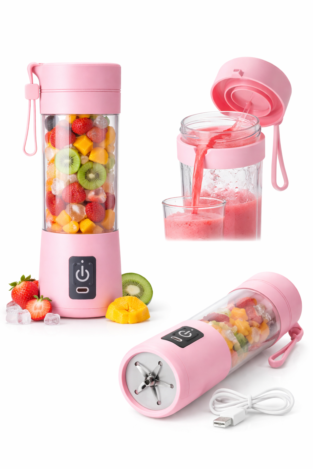 Portable USB Mini Blender – Rechargeable Smoothie Maker